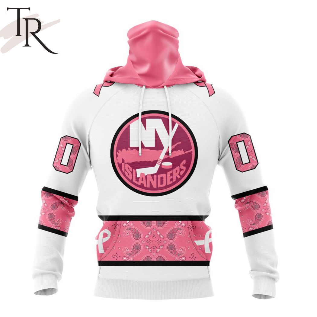 New 2025 NEW] Personalized NHL New York Islanders In Classic Style With Paisley! IN OCTOBER WE WEAR PINK BREAST CANCER Custom Hoodie - Image 4